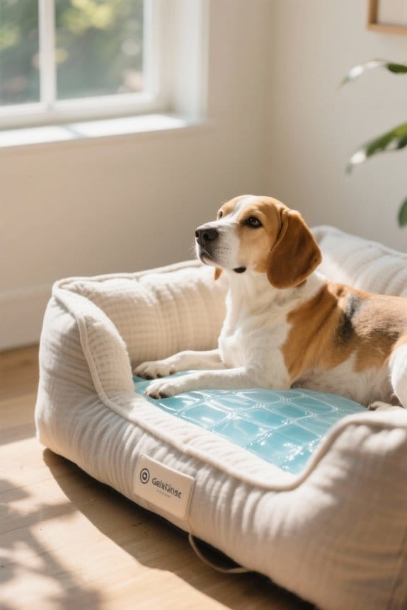 gel cooling dog bed features