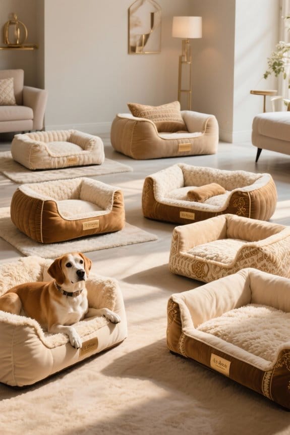 luxury dog beds selection