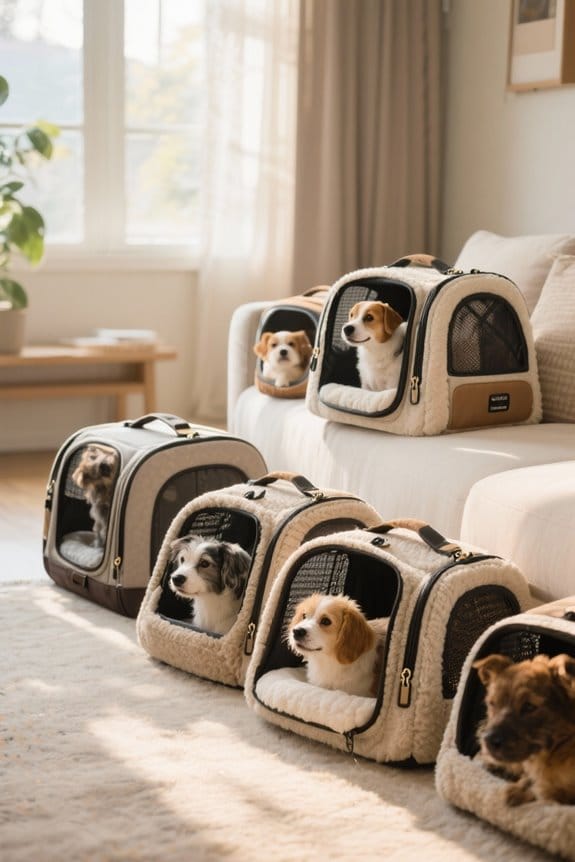 diverse pet travel carriers options